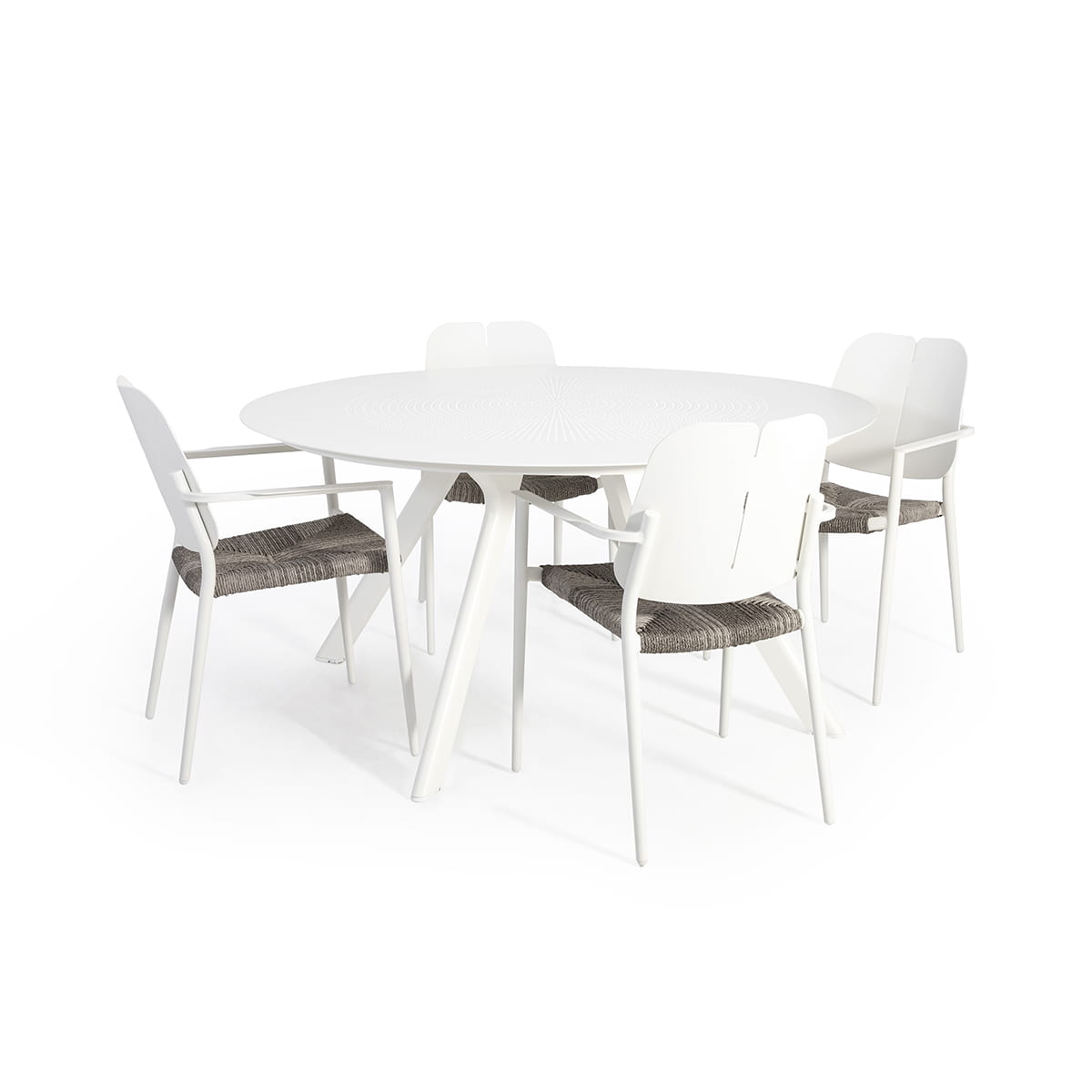 Table à diner ronde - Maldives Blanc