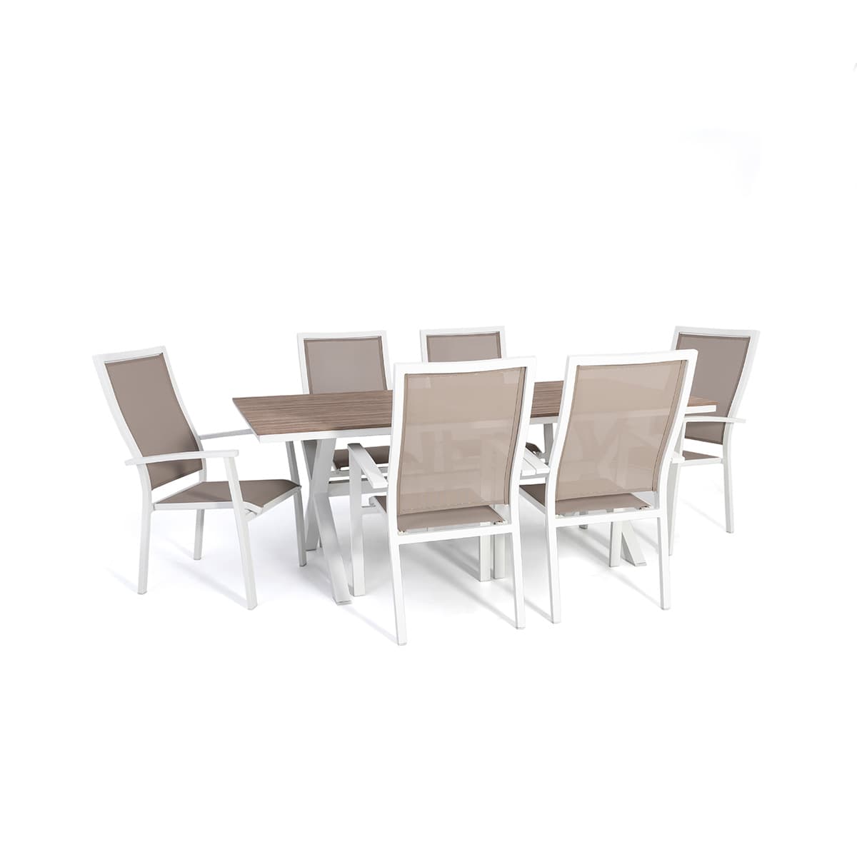 Ensemble à dîner blanc Provence 6 chaises et table 39'' x 79''