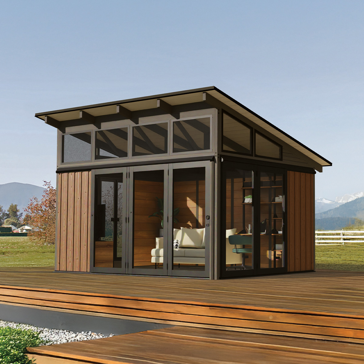 Wooden Pavilion Oslo - 11'x14' Espresso