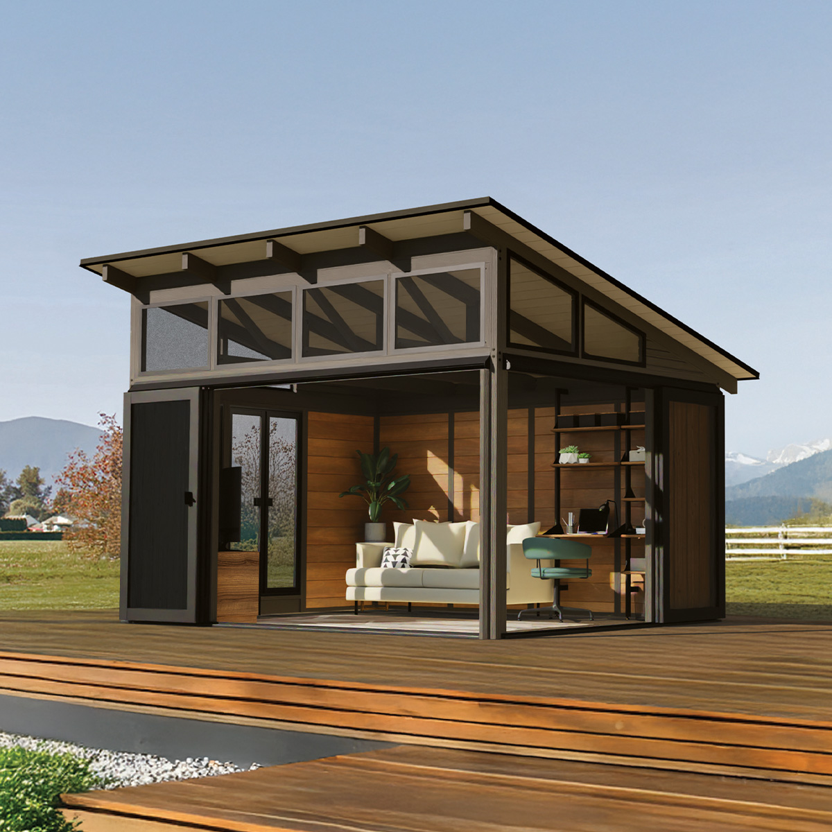 Wooden Pavilion Oslo - 11'x14' Espresso