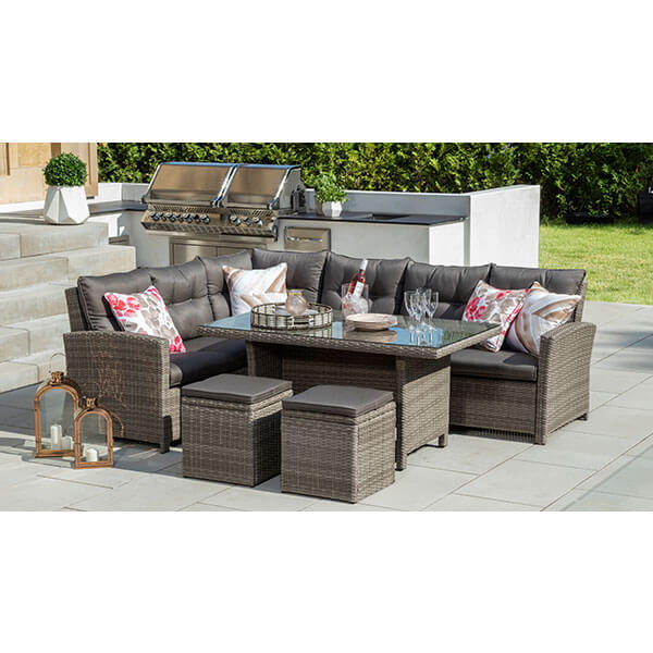 Valencia sectional dining - 2 tones black