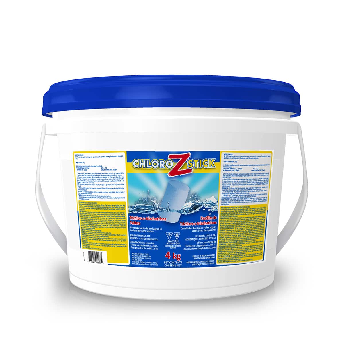 Bâton de chloration avec zinc de couleur bleu - 4 kg