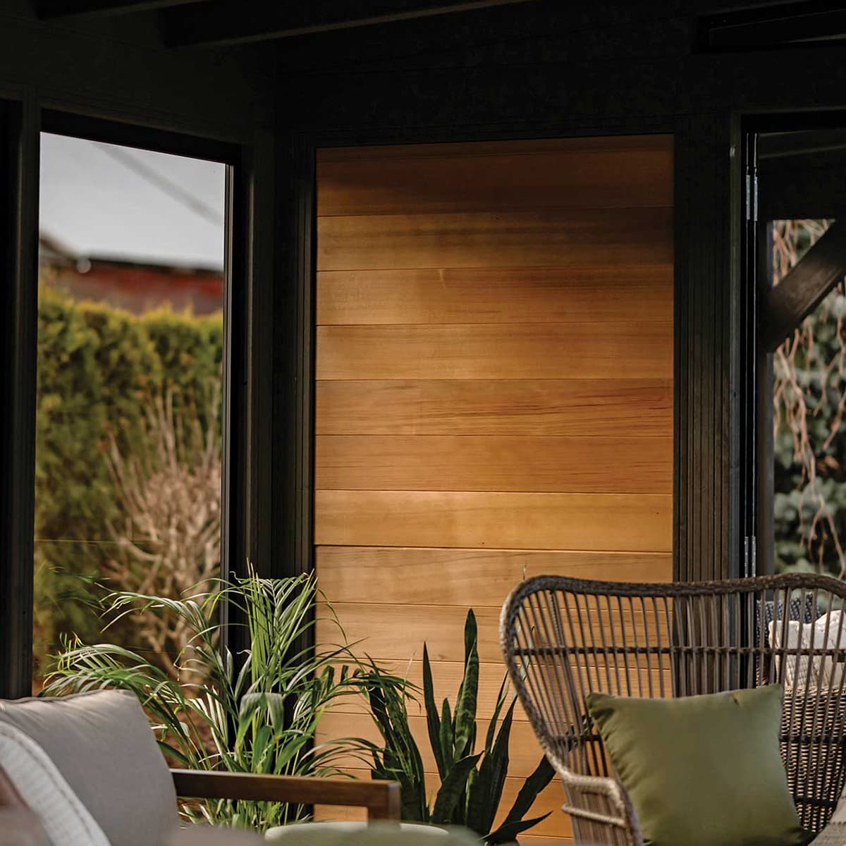 Ensemble de 2 panneaux muraux intérieur en cèdre - Pavillon Oslo extension 80''