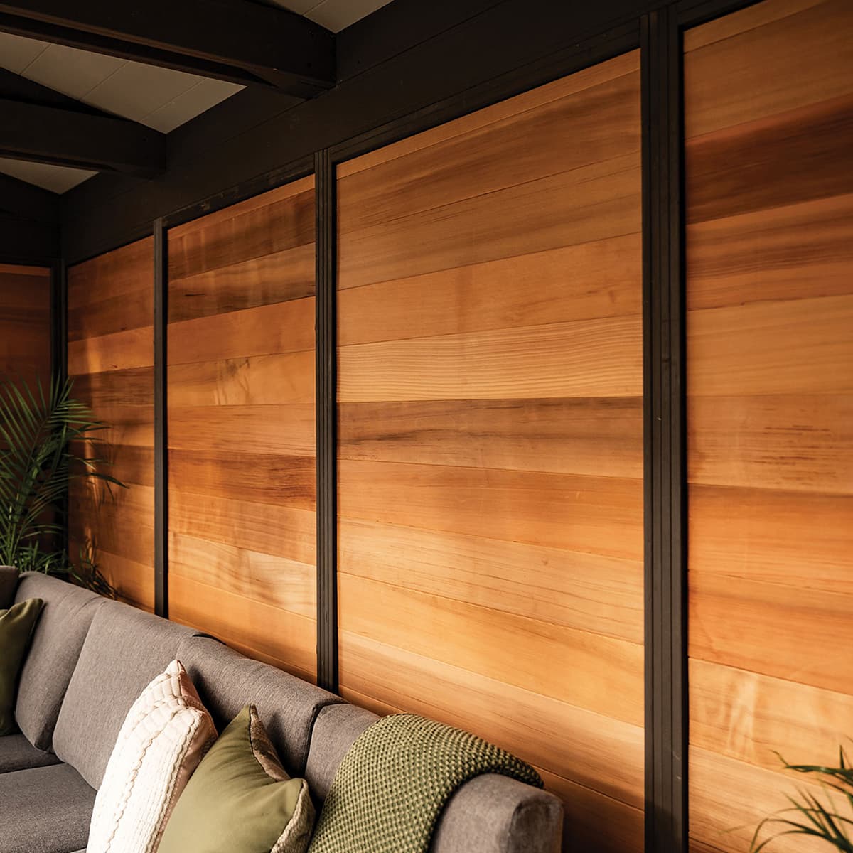 Ensemble de 2 panneaux muraux intérieur en cèdre - Pavillon Oslo extension 80''