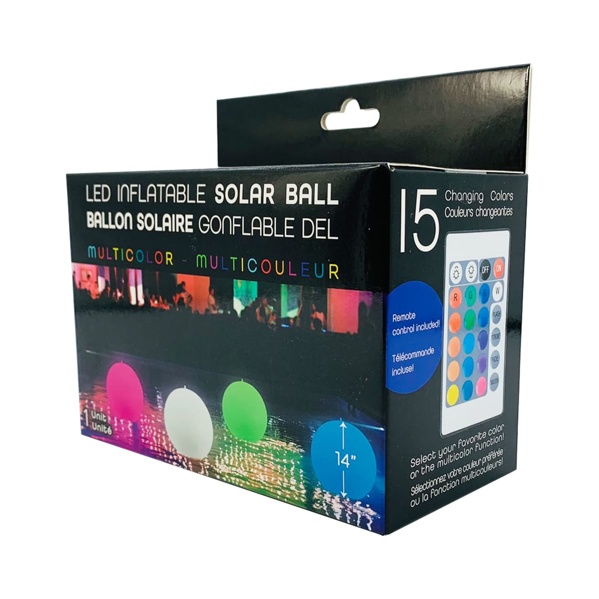 Ballon décoratif DEL solaire avec télécommande