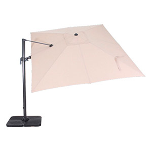 Parasol suspendu Deluxe Sunbrella 10' avec inclinaison de 45 degrés - Sahara