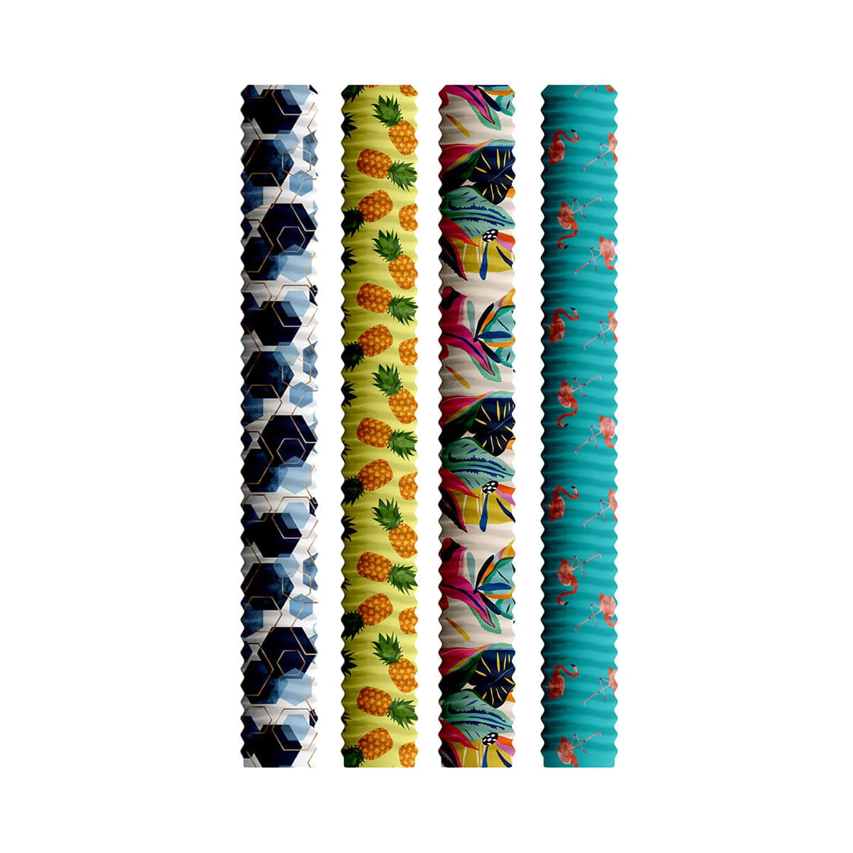 Nouilles Deco assorties - Ananas/Vogue/Flamant/Hexa