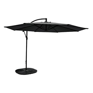 Parasol suspendu 10' (3,1 m) - Noir / Noir