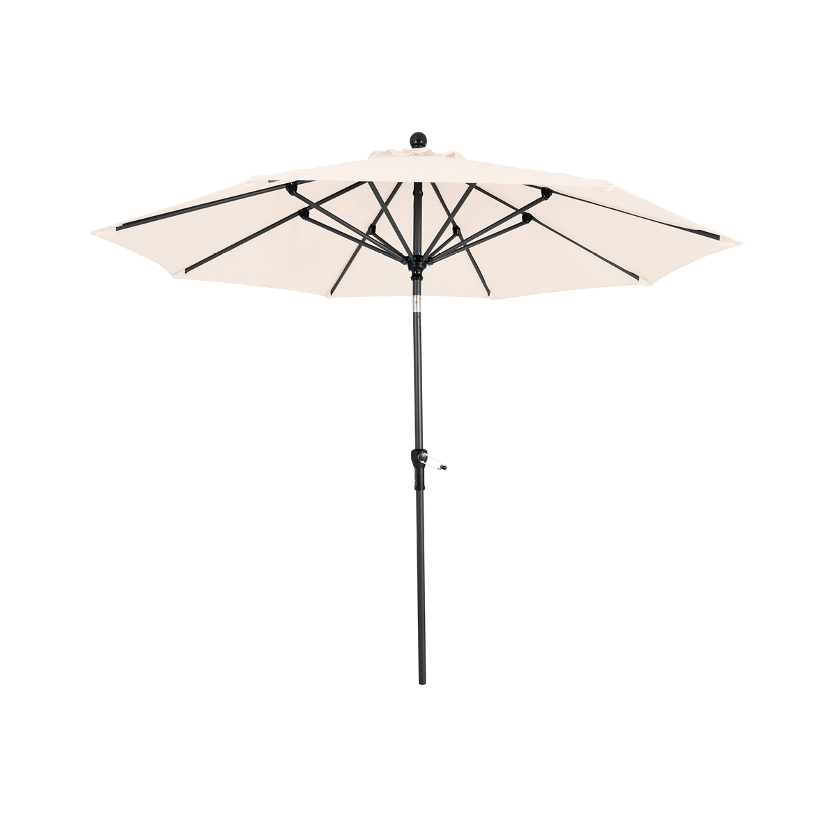 Parasol de marché 9' Deluxe - Noir / Crème