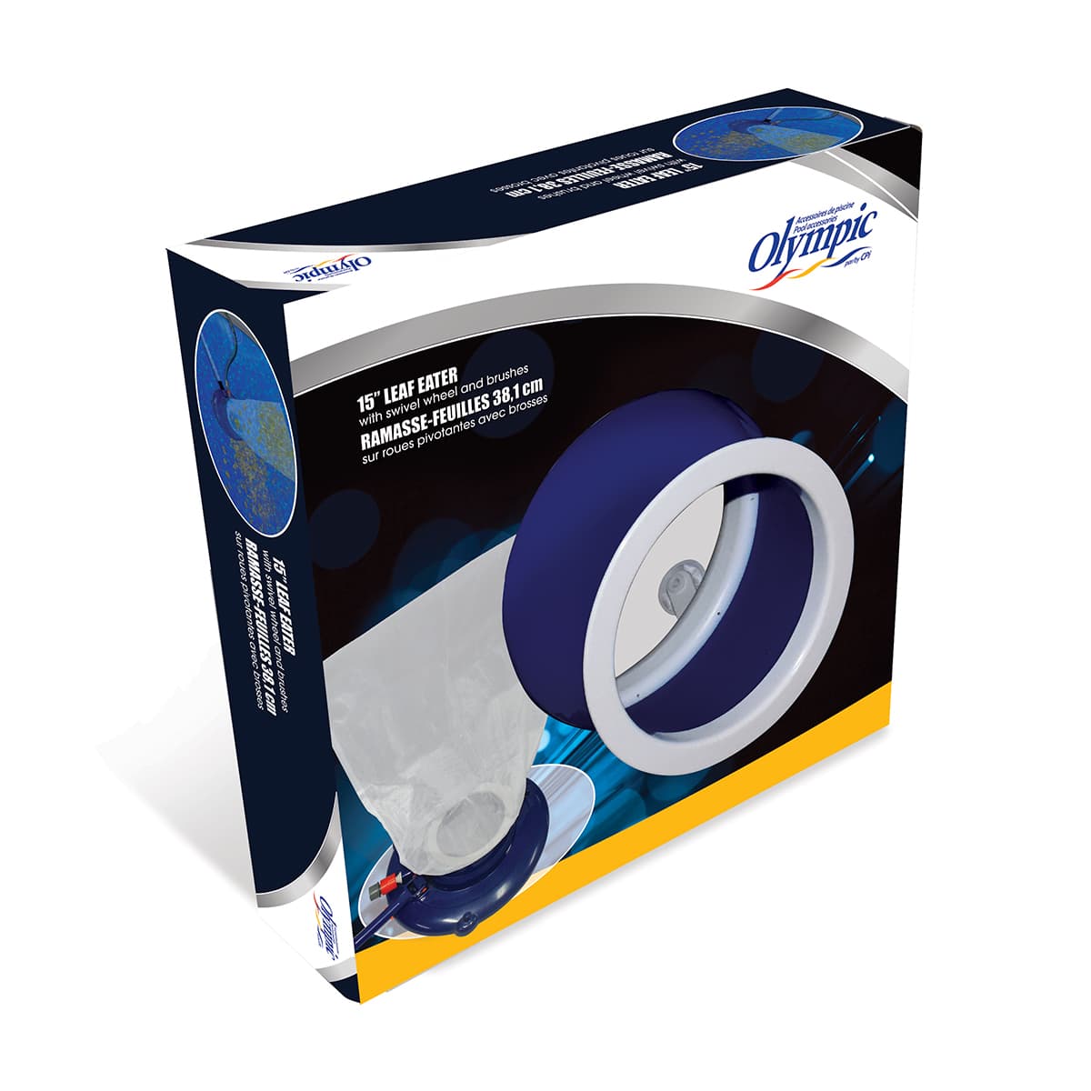 Ramasse-feuilles 38,1 cm sur roues pivotantes