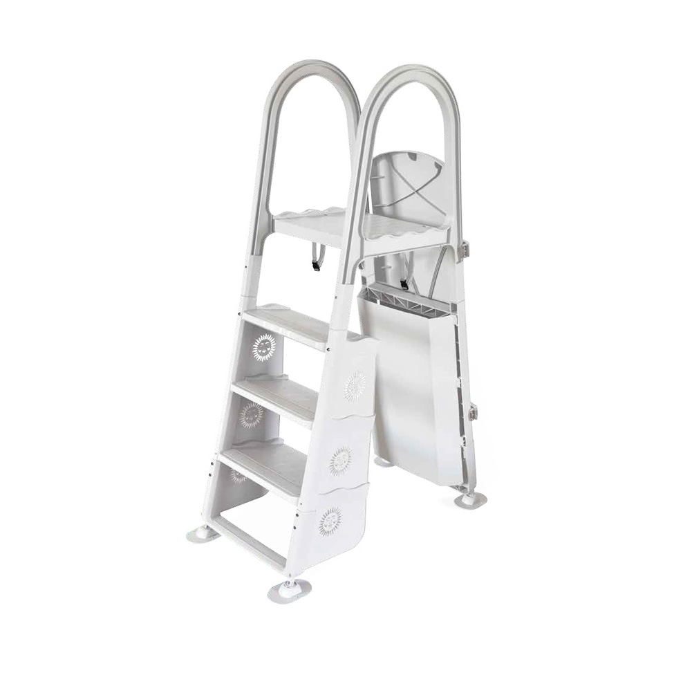 White Locking Safety Ladder