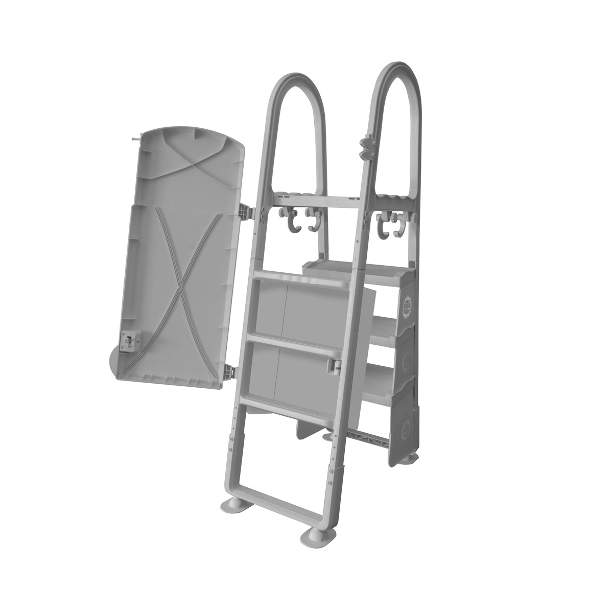 Safety Ladder with Locking Closure - Grey