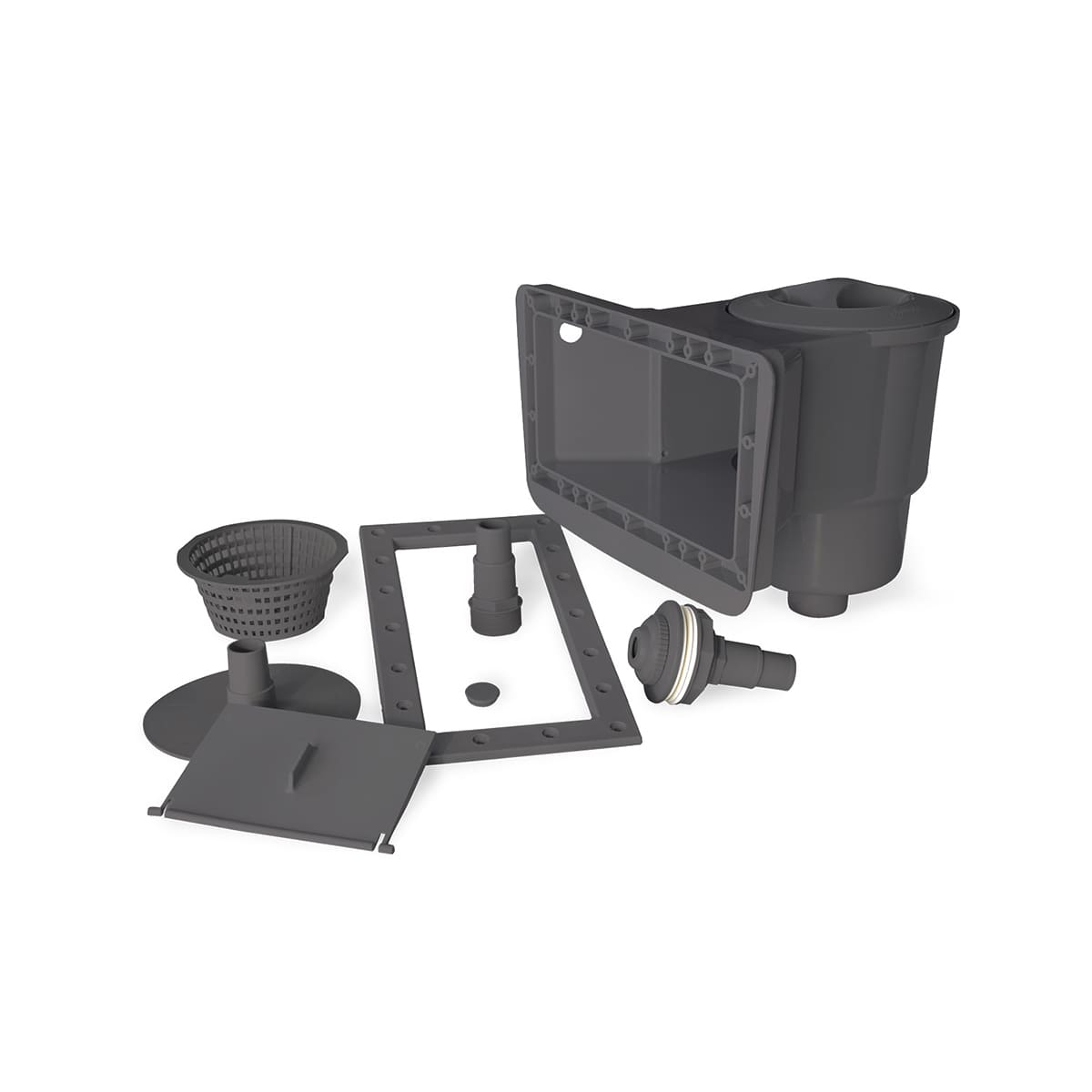 Écumoire murale complète à grande bouche gris