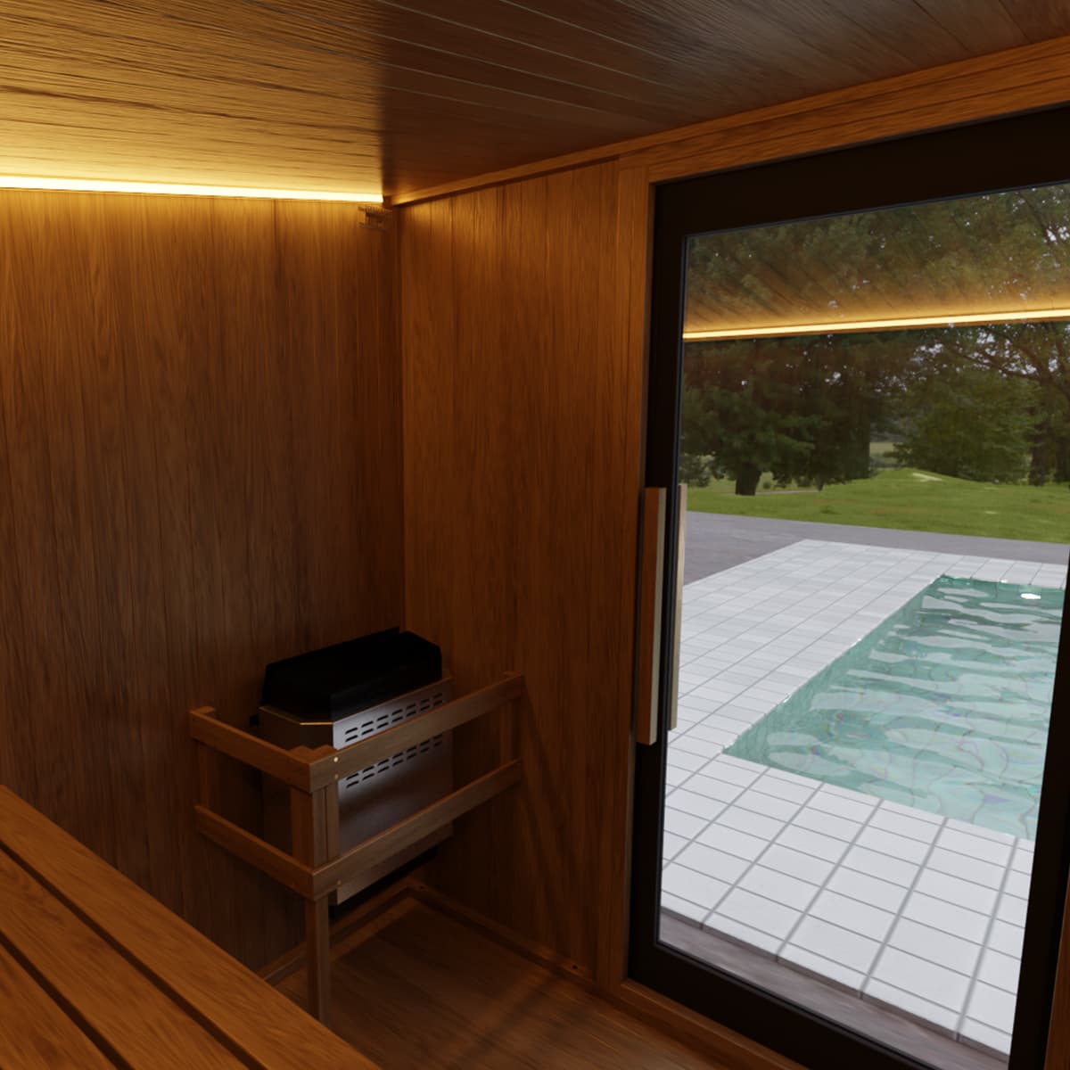 6' x 6' Red Cedar Outdoor Sauna