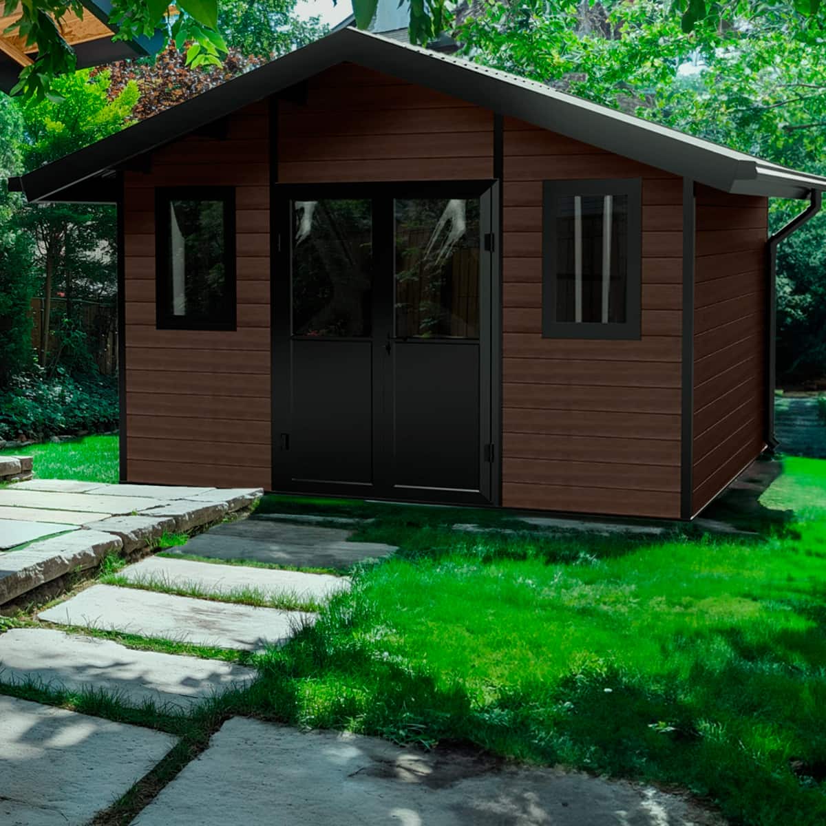 Scandinavian Shed 12' x 10' Brown Cedar