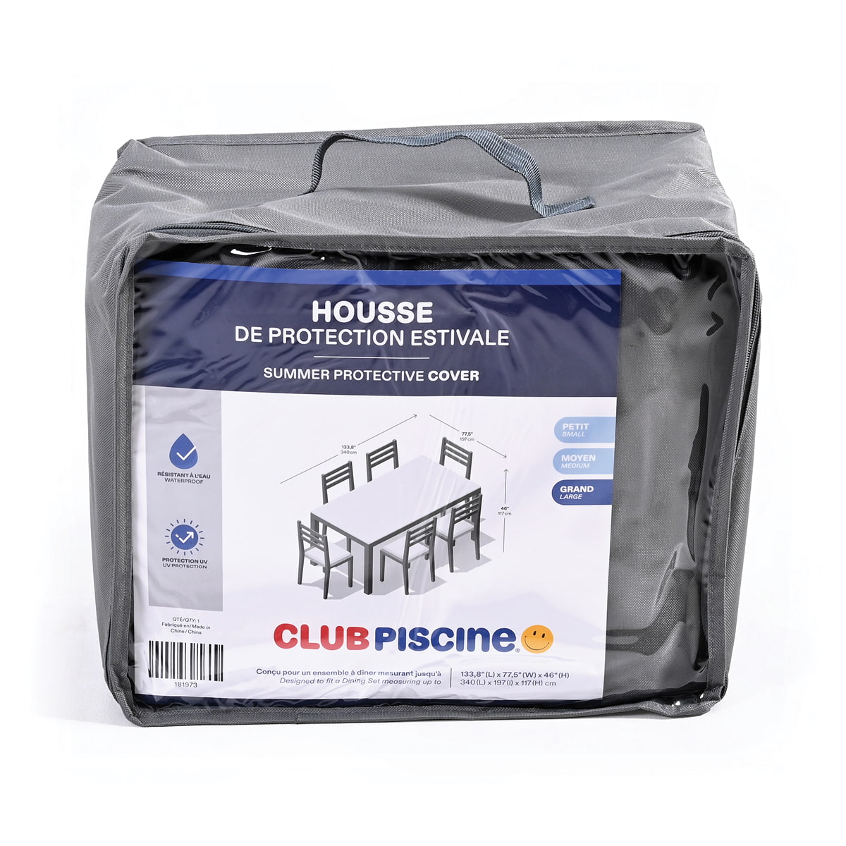 Summer Protective Cover for Dining Set - 133.8'' x 77.5'' x 46''