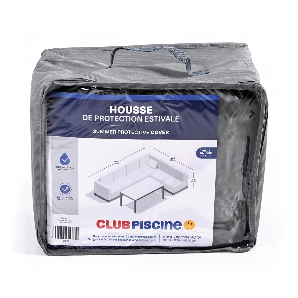 Summer Protective Cover for Sectional Dining Set - 110.2'' x 108.2'' x 41.3''