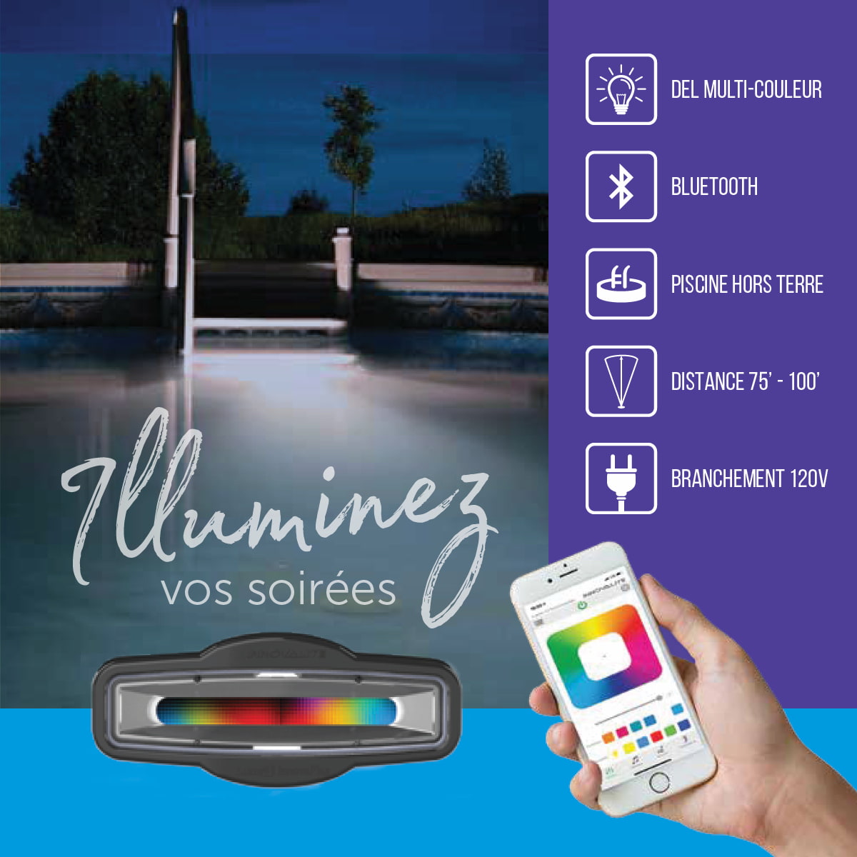 Lumière de marche hors terre