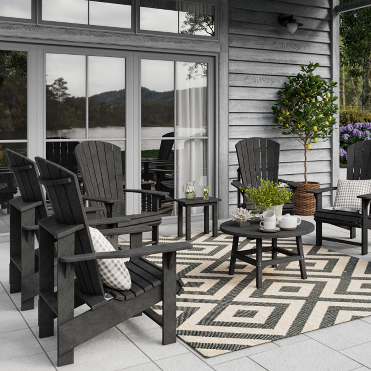 Upright Adirondack chair - Black