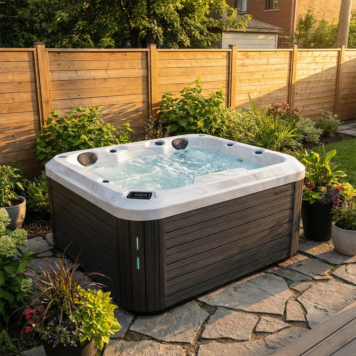 S350 Solstice Hot Tub – Smoky Mountain and grey
