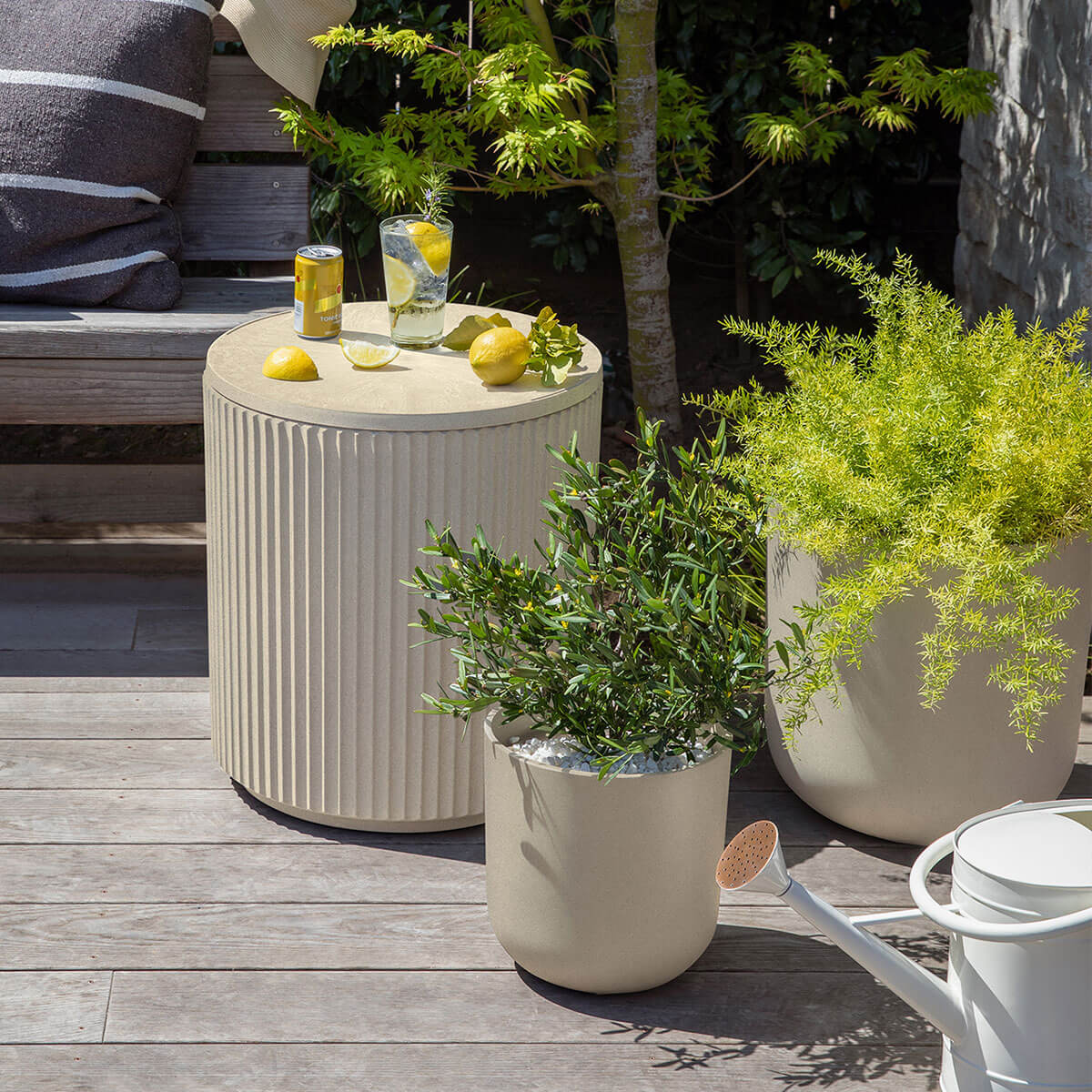 Demi Chill Accent Table with Storage - Sand