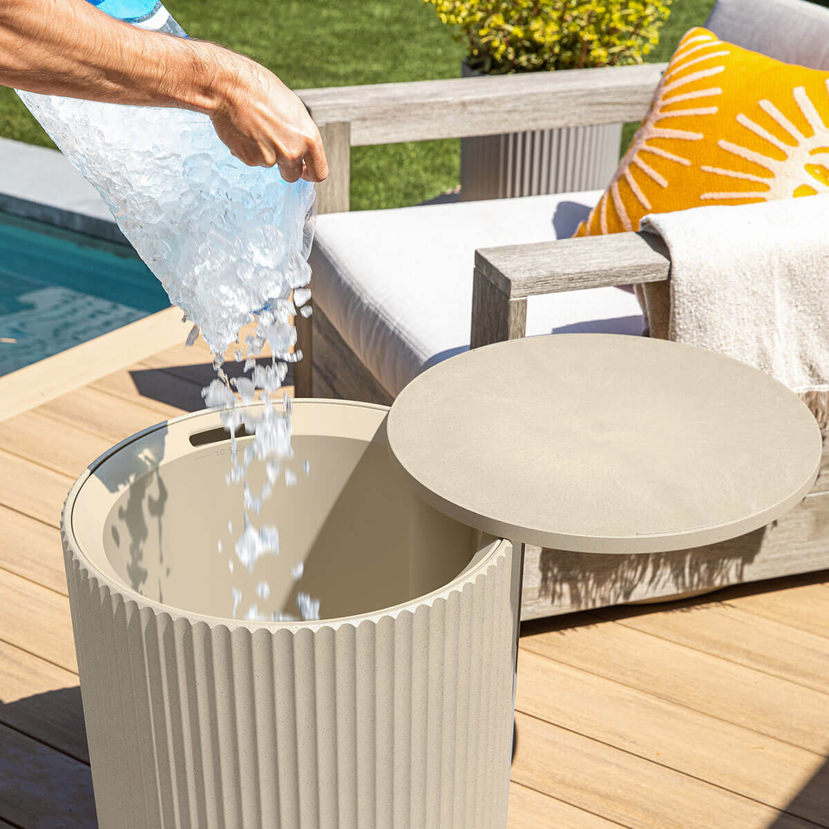 Demi Chill Accent Table with Storage - Sand