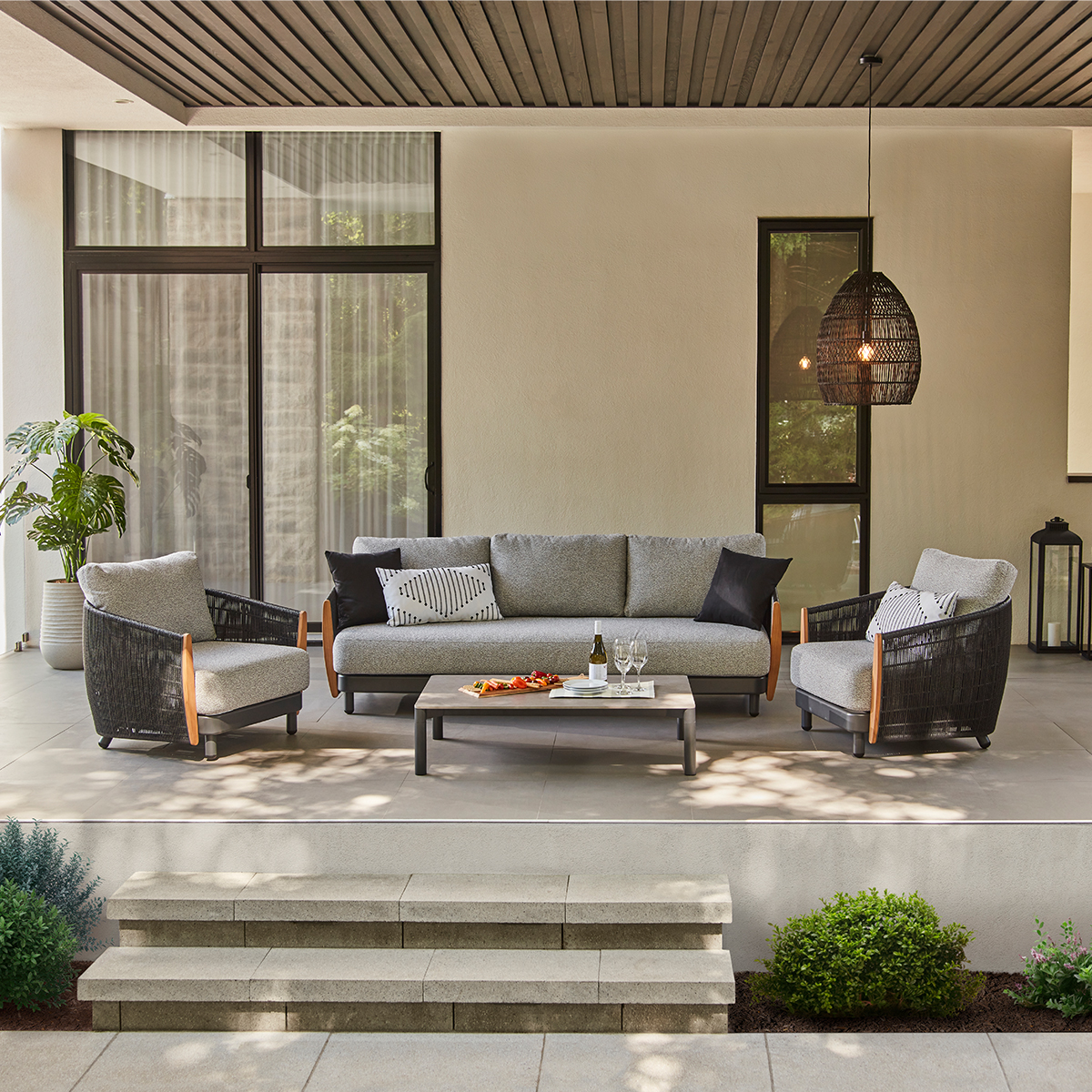 Moment 4-Piece Conversation Set - Gray