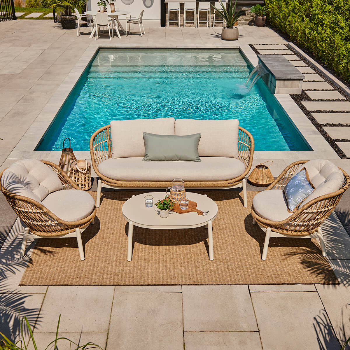 Fauteuil Kaya pivotant simple -  Crème