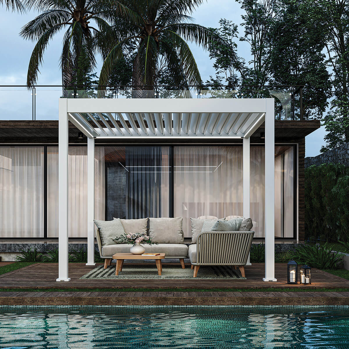 Pergola Ombrella Intro Plus motorisée 10 x 10 - Blanc