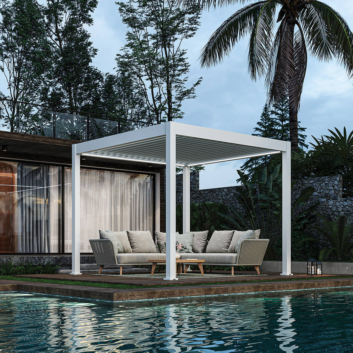 Pergola Ombrella Intro Plus motorisée 10 x 10 - Blanc