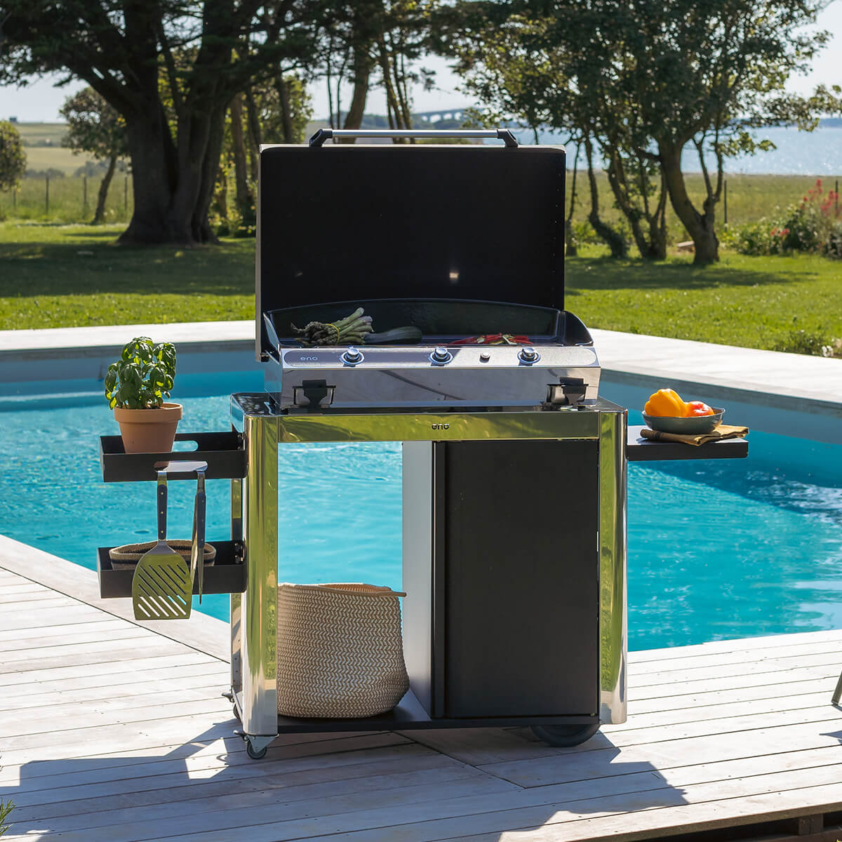 Achille Trolley for Plancha – Stainless Steel