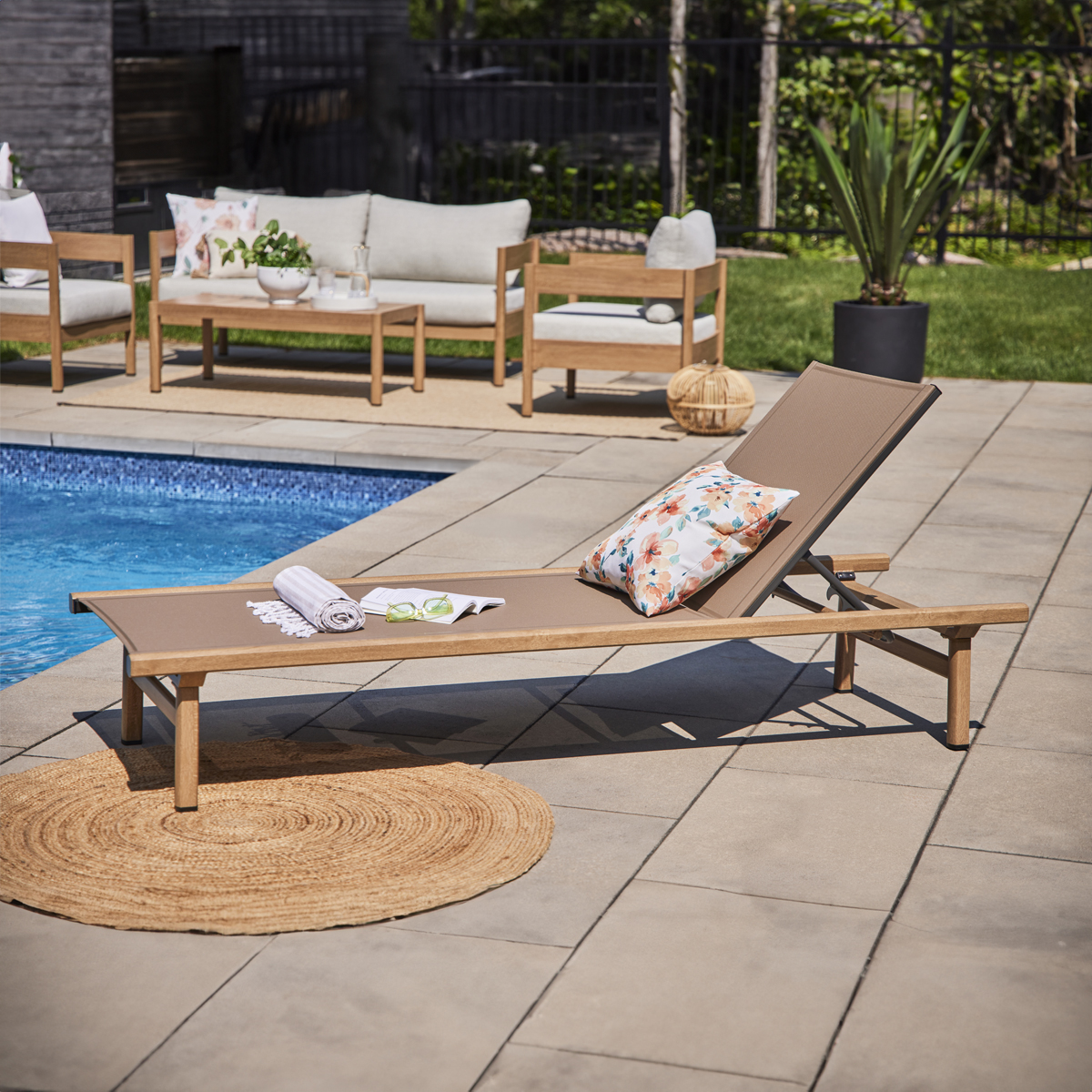 Chaise longue Mill - Chêne