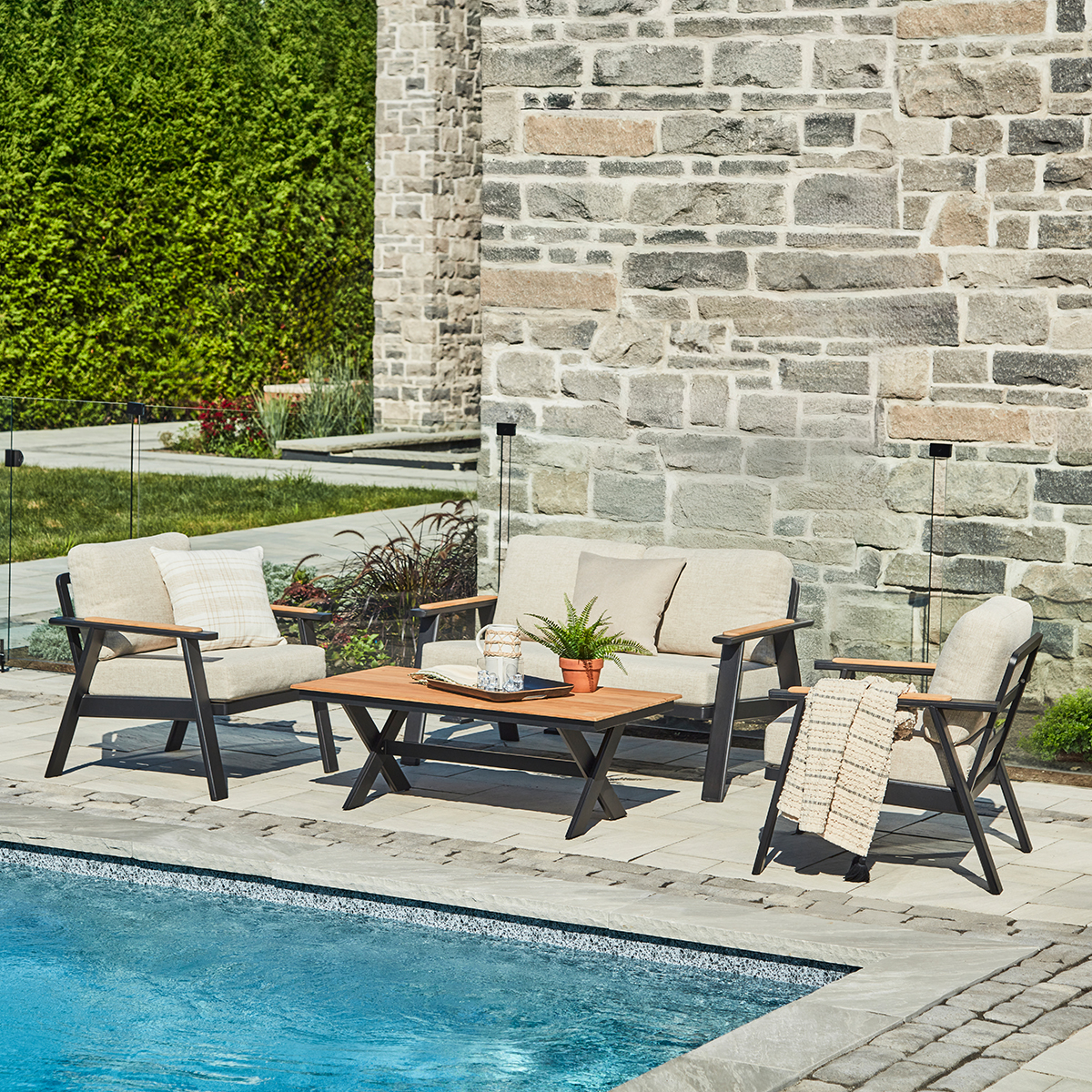 Ensemble conversation Allie 4 morceaux - Noir