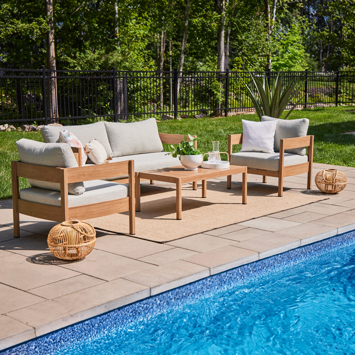 Ensemble conversation Mill 4 morceaux -  Chêne