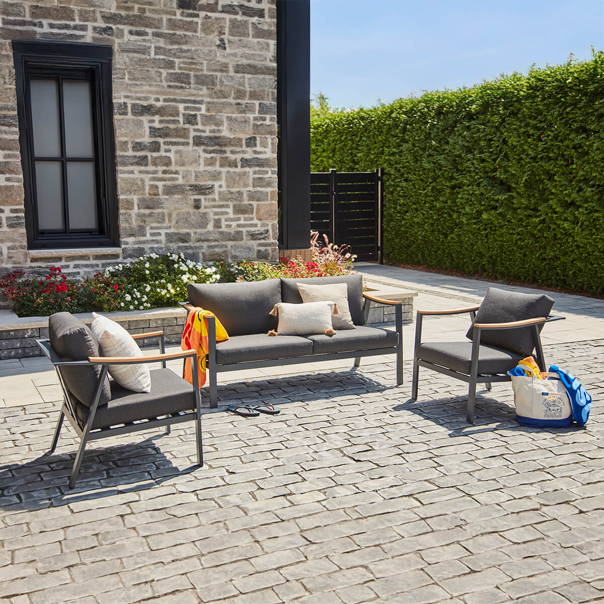 Ensemble conversation Onix 3 morceaux - Noir 