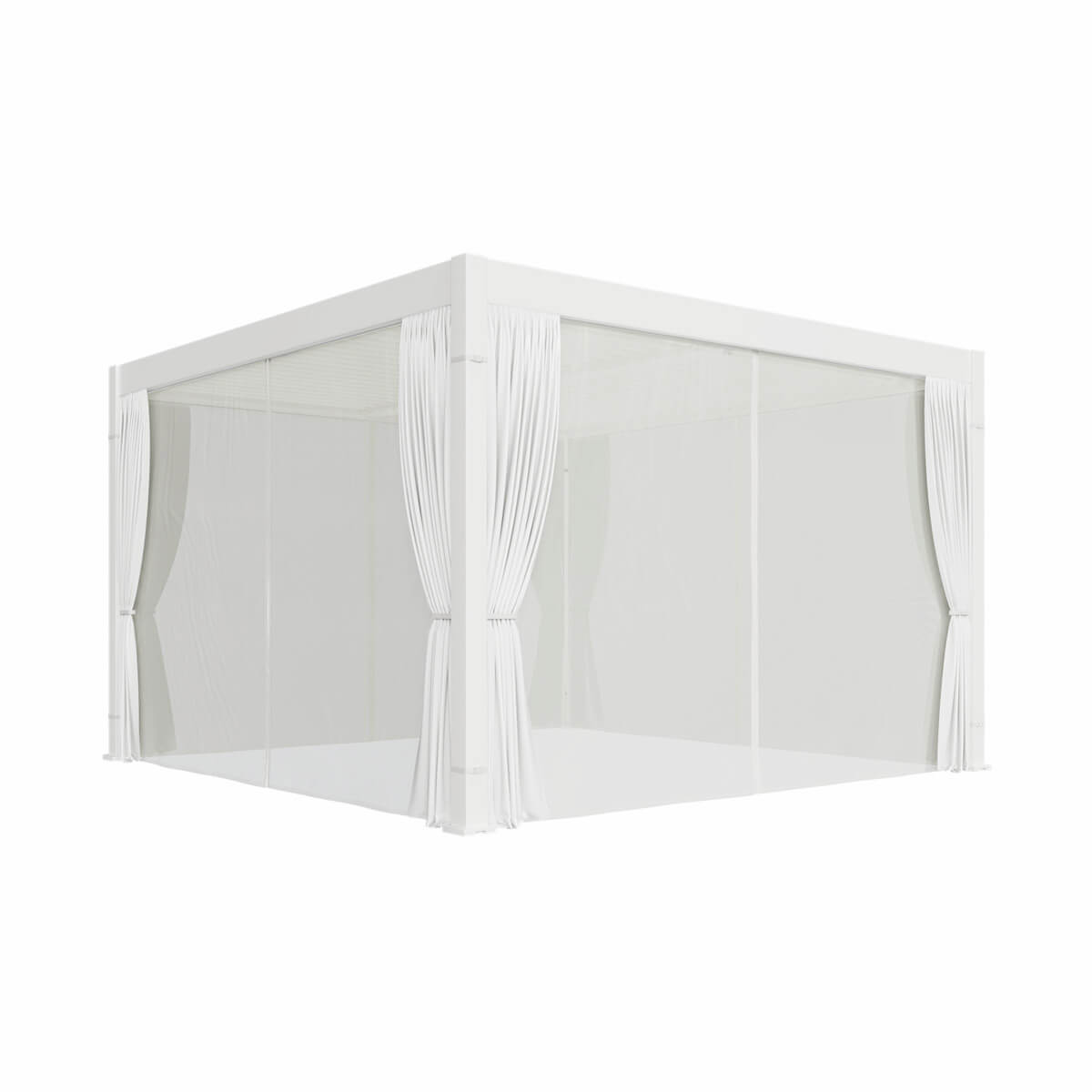 13'x13' Curtain and Mosquito Net Set - White