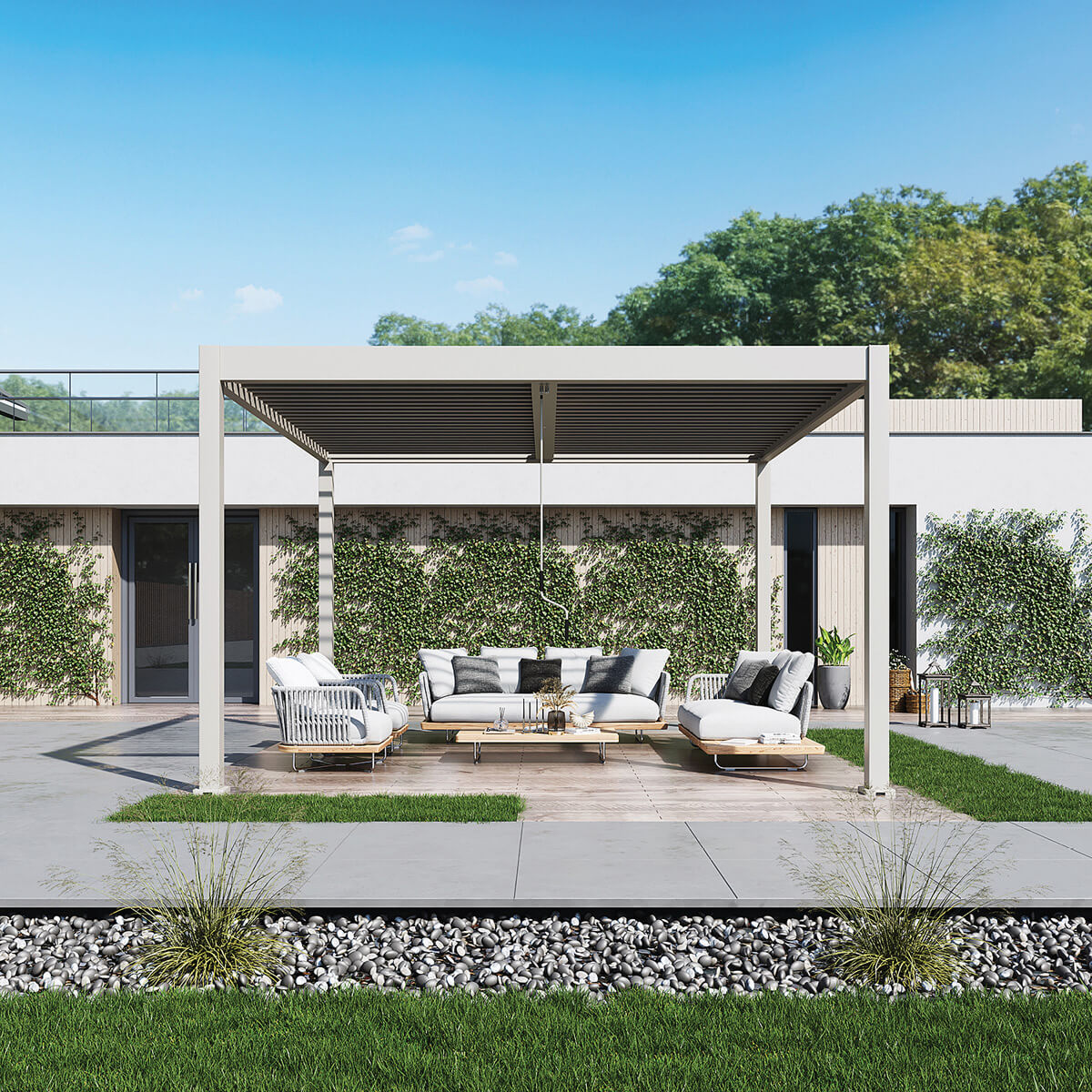 Pergola Ombrella Intro Duo 13'x13' - Sand