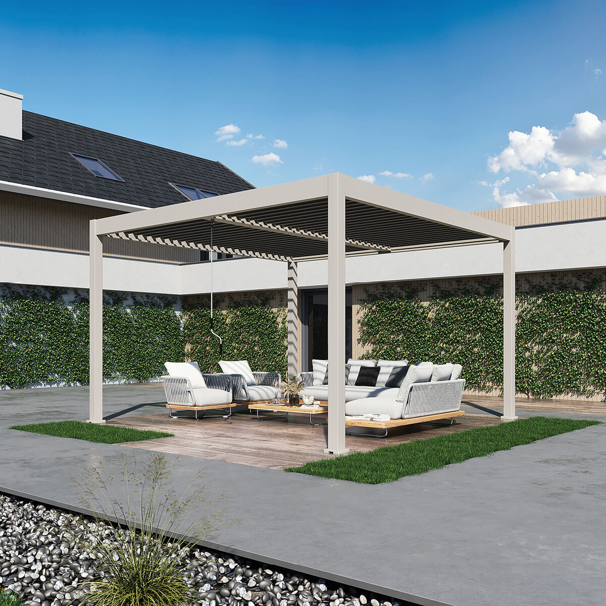 Pergola Ombrella Intro Duo 13'x13' - Sand