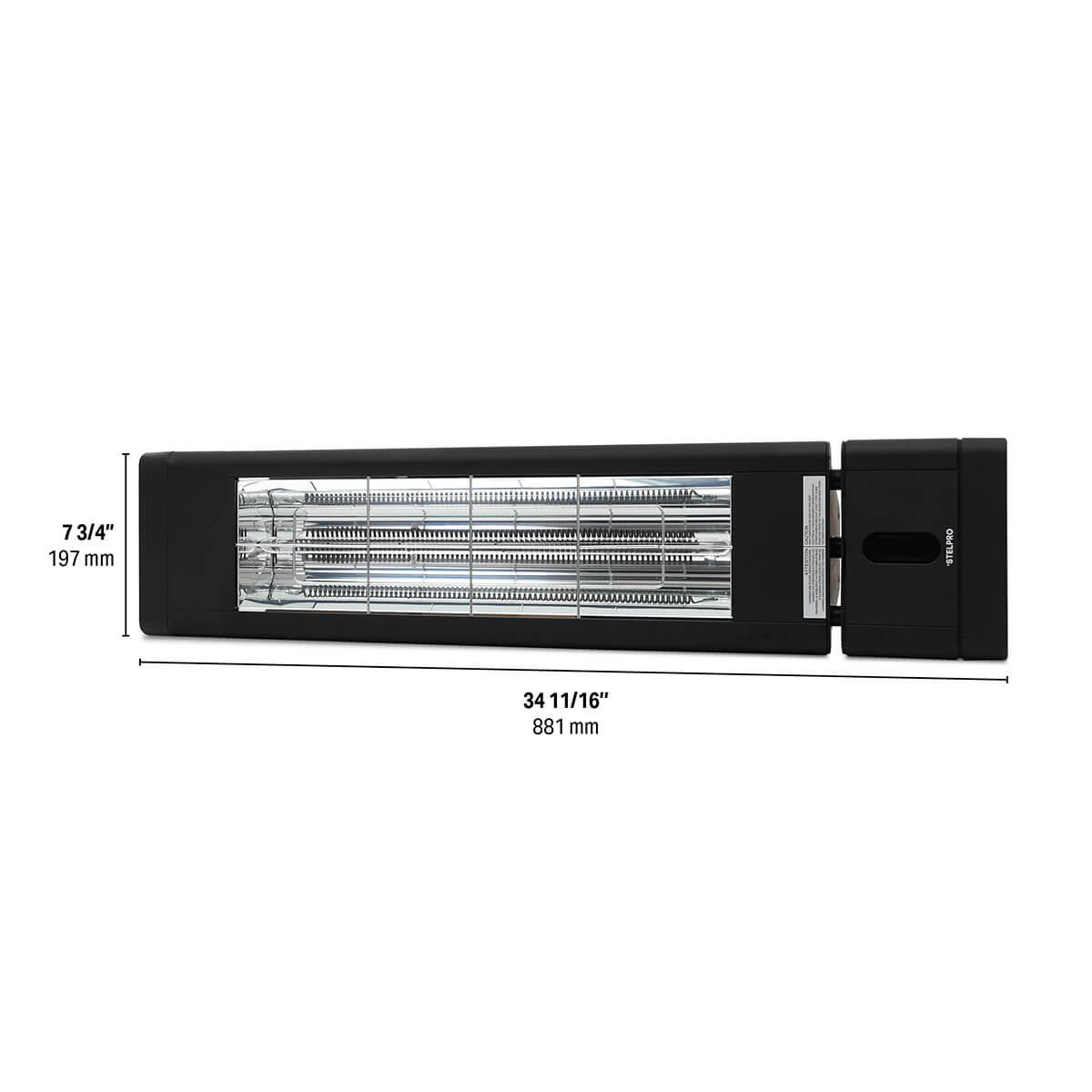 Chauffe-terrasse infrarouge - Noir 1500 W