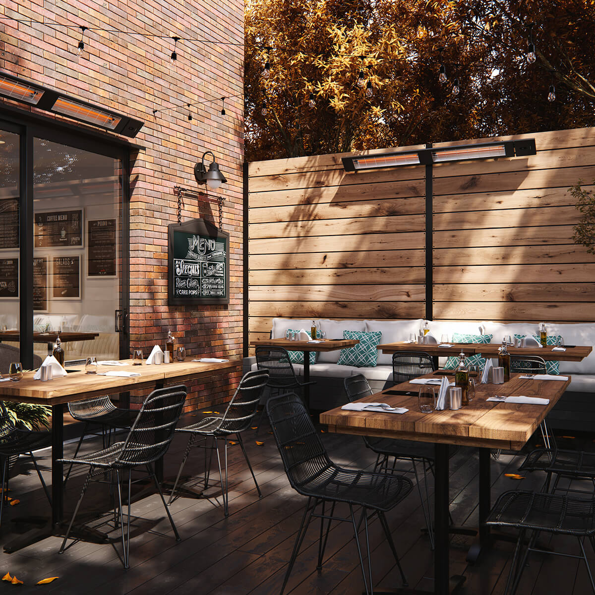 Chauffe-terrasse infrarouge 6000w - Noir