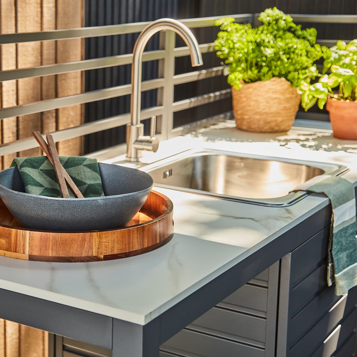 Cuisine extérieure avec évier - Aluminium