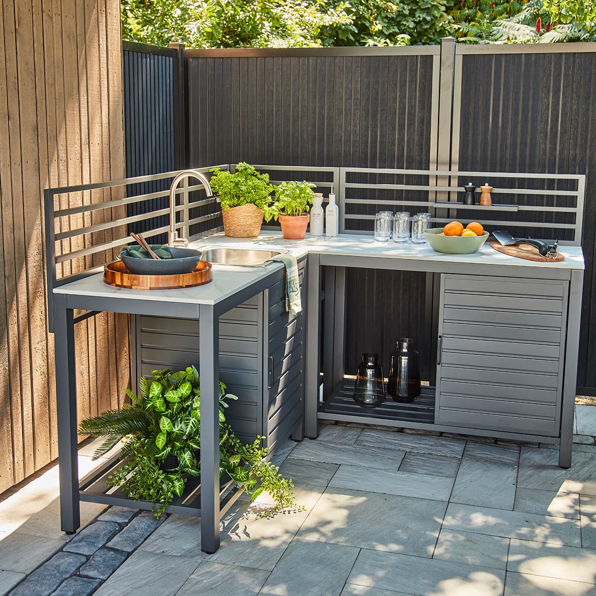 Cuisine extérieure avec évier - Aluminium