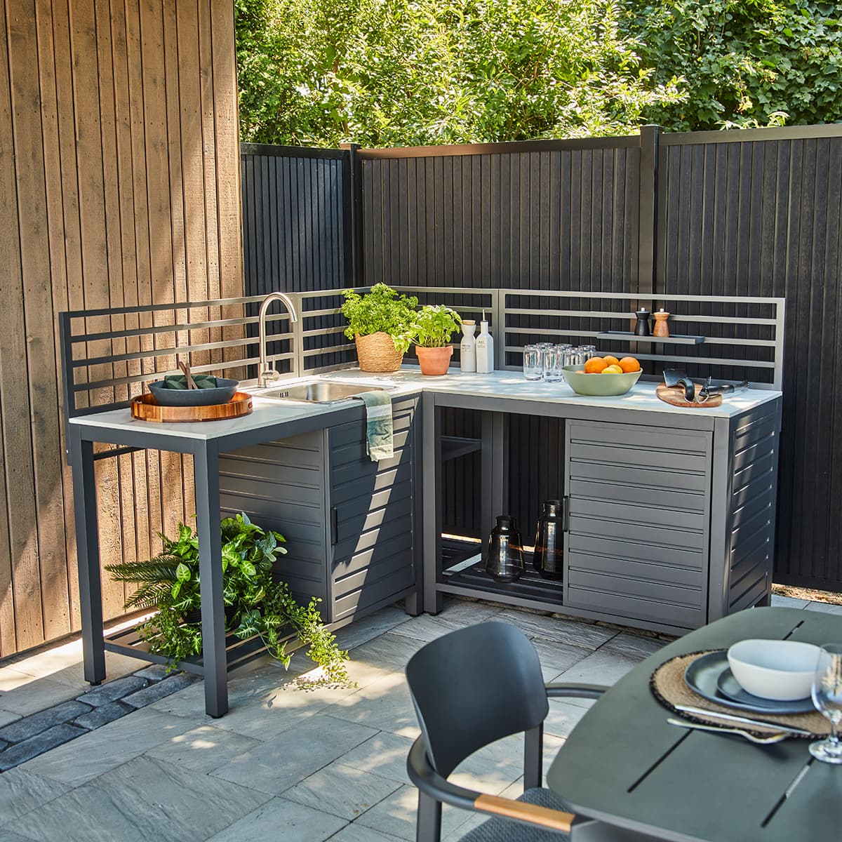 Cuisine extérieure avec évier - Aluminium