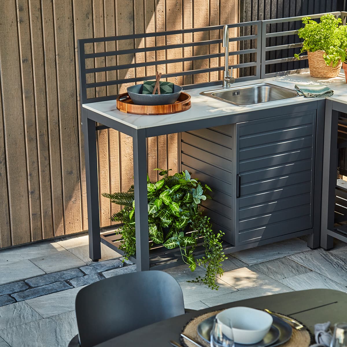 Cuisine extérieure avec évier - Aluminium