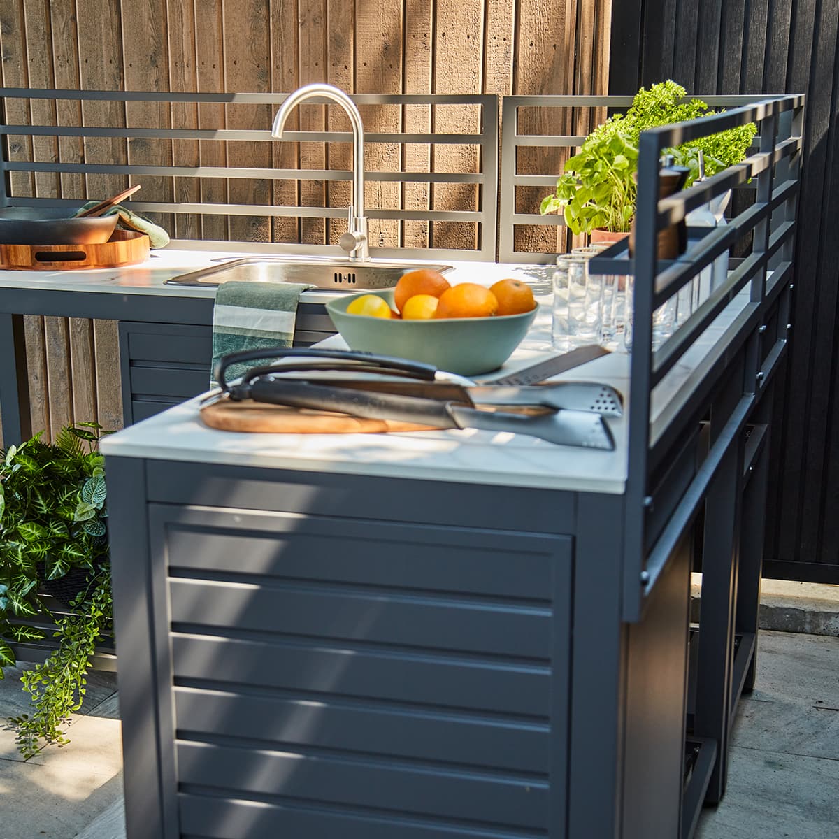 Cuisine extérieure avec évier - Aluminium