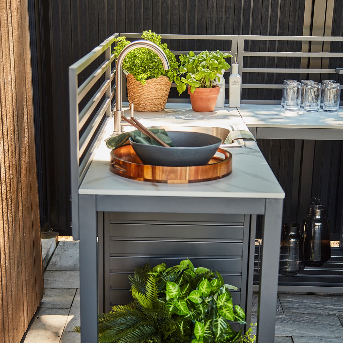 Cuisine extérieure avec évier - Aluminium