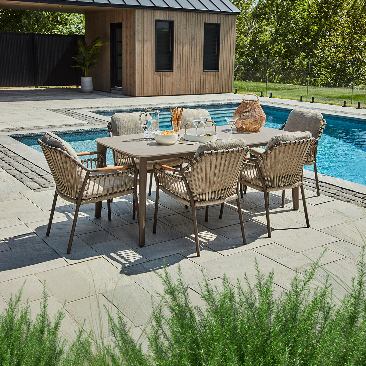 Capri Dining Set – 6 Chairs and 35'' x 71'' Table