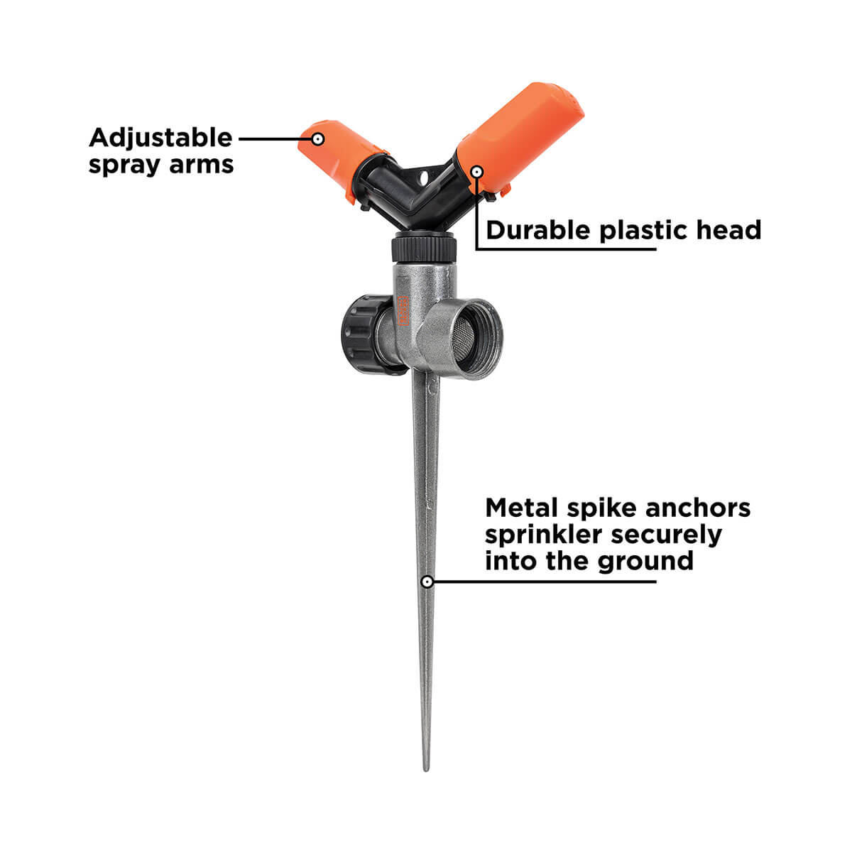 2‑arm sprinkler – Zinc stake