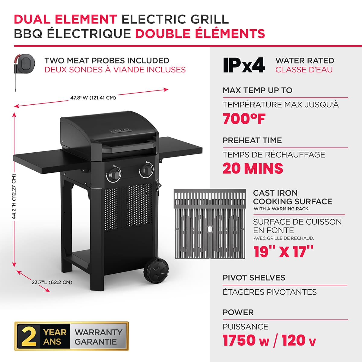 Electrical Frigidaire BBQ  - 1750 W