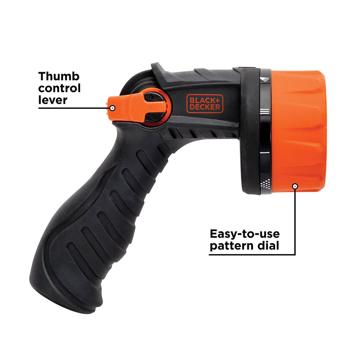 Thumb‑control nozzle – 10 spray patterns